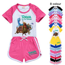 Summer Girls Boys Clothes Sets New Raya and The Last Dragon Tracksuit Kids Cotton T-shirt + Pants Short Sleeve Outfits Pyjamas 2024 - buy cheap