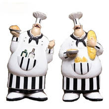 Resin Wall Hanging Chef Figurines Vintage Creative Ornaments For Home Christmas Decoration Supplies Gifts kitchen accessories 2024 - buy cheap