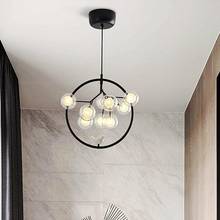 Нордическая декоративная комнатная лампа, стеклянный подвесной светильник для гостиной, ресторана 2024 - купить недорого