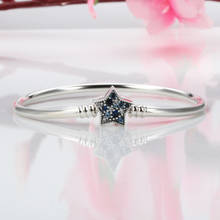 Authentic 100% 925 Sterling Silver Fashionable five-pointed star buckle head bright star bracelet for Christmas Gift 2024 - buy cheap