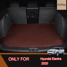 Кожаный коврик для багажника автомобиля Hyundai Elantra EN7 i30 Sedan Avante 2020 2021 2022, коврик для багажника, подкладка для груза, коврик для груза 2024 - купить недорого
