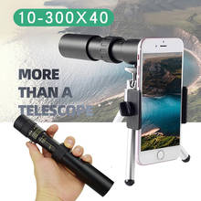 Telescopio Monocular con superzoom para caza, binoculares portátiles de calidad, con Clip para teléfono y trípode, 10-300x40mm 2024 - compra barato