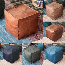 Moroccan PU Leather Pouf Embroider Craft Hassock Ottoman Footstool Artificial Leather Unstuffed Cushion 2024 - buy cheap