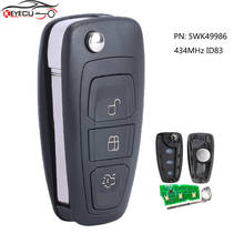 KEYECU Folding Remote Key 434MHz ID83 Chip for Ford C-Max S-Max Focus Grand Mondeo 2010-2014 Uncut Blade HU101 PN: 5WK49986 2024 - buy cheap