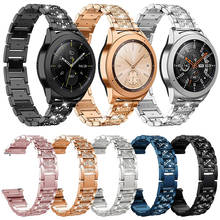 Ремешок металлический женский для Samsung Galaxy Watch 4 3, браслет с бриллиантами для классических часов, 42 мм 46 мм 41/45 мм Active 2 40 мм 44 мм, 22 мм 20 мм 2024 - купить недорого