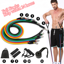 Conjunto de faixas elásticas de resistência, expansores de borracha para equipamentos de musculação, fitness, pilates e exercícios de crossfit, 11 peças 2024 - compre barato