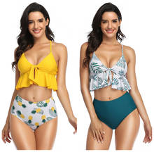 Sexy Ruffle Bikinis Women Swimsuit 2020 High Waist Bikini Swimwear Print Bathing Suits Summer Beach Wear Swimming Suit For Women 2024 - buy cheap