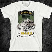 Camiseta militar para hombres, camisa de manga corta de algodón con cuello redondo, Armadura de tanque del ejército de Marines, Sherman Artillery Combat Veteran, nueva S-3XL 2024 - compra barato