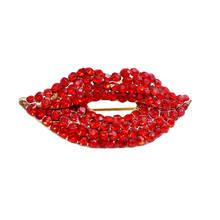 High Quality Designs Jewelry Style Fashion Women Brooch Rhinetone Sexy Red Lip Mouth Brooch Pin Clip Jewelry Brooches Base 2024 - buy cheap