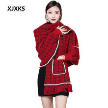 XJXKS Fashion Women Knitted Shawl with Pockets 2020 Spring New Loose plus Size High-end Women Sweater Cardigan 2024 - buy cheap