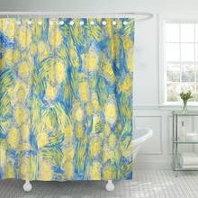 Blue Paint Wide Abstract in Van Gogh Yellow Abstractionism Shower Curtain Waterproof Polyester Fabric 60 x 72 inches Set 2024 - buy cheap