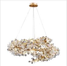 Lustre de cristal de luxo com atmosfera alta, lustre para restaurante de cobre de luxo, barra moderna, lâmpadas de casa de luxo simples 2024 - compre barato