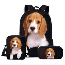 Набор школьных сумок Beagle для подростков, милые школьные ранцы для мальчиков и девочек, детские портфели для книг на заказ 2024 - купить недорого