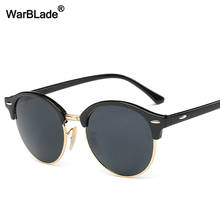 Óculos de sol meio aro warblade, óculos fashion masculino e feminino clássico de marca vintage uv400 2024 - compre barato