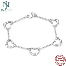 INALIS Five Hearts Romantic Charm Bracelets Unisex Classic Round Copper Bracelet For Women And Men Party Fashion Jewelry On Sale 2024 - buy cheap