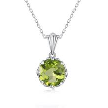 Szjinao Genuine 925 Silver Pendant Necklace Women With Peridot Gemstone Silver 925 Jewelry Boho Flower Engrave Wedding Gift New 2024 - buy cheap