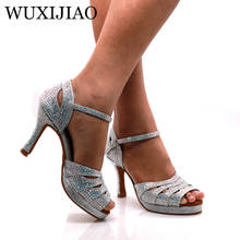 WUXIJIAO Jazz shoes Latin dance shoes women Latin salsa girls casual shoes silver rhinestone shoes 2024 - buy cheap