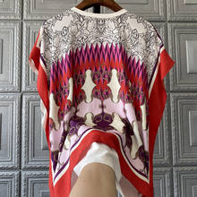 100% silk printed New silk shirts drape female high grade shirts with short sleeves satin mulberry silk blouse 2024 - buy cheap