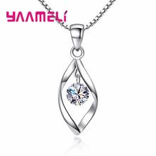 Trendy 925 Sterling Silver Jewelry Necklace Shining Cubic Zirconia Stone Handmade Woman's Appointment Date Decoration 2024 - buy cheap