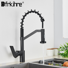 Matte Black Kitchen Faucet Deck Mounted 360 Degree Rotation Mixer Tap Stream Pull Out Sprayer Nozzle Kitchen Sink Hot Cold Taps 2024 - buy cheap