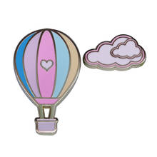Hot Air Balloon Cloud Suite Brooch Aesthetic Enamel Pin Adventure Shirt Clothes Bag Pins Metal Brooches for Ladies 2024 - buy cheap