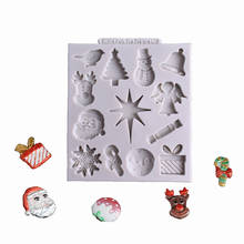 Molde de silicona de serie copo de nieve para decoración de pasteles, extractor de alce, campana de regalo, Colección, DIY, herramientas para hornear Chocolate 2024 - compra barato