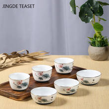 Copo de chá de cerâmica chinês 4 embutido, de tecido celadon artesanal, pequeno, uma variedade de estilos de tigela de chá copo único, copos mestre 2024 - compre barato
