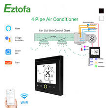 Termostato inteligente de aire acondicionado Central, controlador de temperatura de 3 velocidades, WiFi, 4 tubos, Unidad de bobina de ventilador, funciona con Alexa y Google Home 2024 - compra barato