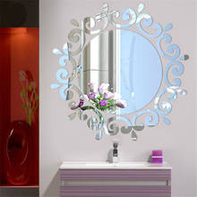 Pegatina de pared acrílica 3D para espejo de habitación, pegatina de decoración de pared de estilo moderno, extraíble 2024 - compra barato