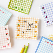 100 Sheets Sweet Fruit Grid Series Memo Pad Message Notes Decorative Notepad Note Paper Memo Stationery Office Supplies 2024 - buy cheap