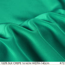 Crepé DE seda Natural para vestido DE noche, 100% cm DE ancho, 16momme, tela verde DE bambú profundo, NO72, 140 2024 - compra barato