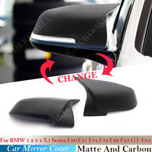 Rear View Side Mirror Cover For BMW 1 2 3 4 X1 Series F30 F31 F34 F32 F34 F36 F20 F21 F22 F23 GT E84 Replace Cap Carbon Matte 2024 - buy cheap