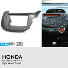 Panel de Radio Fascia para coche, 2Din, para Honda Jazz,Fit 2008-2013 (rueda derecha/gris), Kit de tablero de ajuste Facia, adaptador de placa, cubierta de bisel 2024 - compra barato