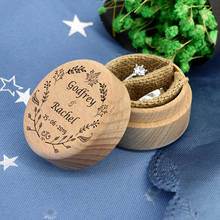 Personalized Rustic Wedding Wood Ring Box Holder Custom Your Names and Date Wedding Ring Bearer Box 2024 - купить недорого