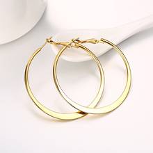 Fashion New Arrivals Gold Hoop Earrings For Women Jewelry Ladies Rose Gold Earrings Girl Gift Accessory Wholesale 2024 - buy cheap