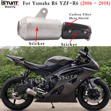 Sistema de Escape para motocicleta, silenciador de conexión medio modificado para Yamaha R6 YZF-R6, años 2006 a 2018, 2017 y 2016 R6 2024 - compra barato