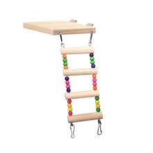 Wooden Parrot Hamster Bird Climbing Ladder Swing Play Toys Set Birds Exercise Perch 2024 - buy cheap