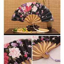 Chinese Style Handheld Foldable Dance Fan Vintage Silk Bamboo Flower Fan Birthday Present Home Party Wedding Decor 2024 - buy cheap