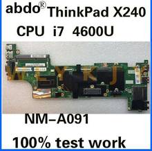 VIUX1 NM-A091 for Lenovo ThinkPad X240 notebook motherboard CPU i7 4600U 100% test work FRU 04X5163 04X5166 04X5178 04X5167 2024 - buy cheap