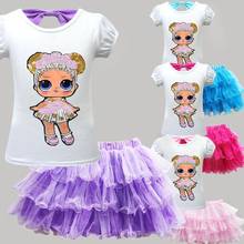 LOL Surprise Baby Girls Sequins Clothing Set Shirts+Skirt 2pcs Children Lol Dolls T Shirt Tops Tee T-Shirt Skirts 2024 - buy cheap