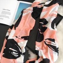 Ladies Fashion Ink Painting Floral Tassel Viscose Shawl Scarf Women High Quality Pashmina Wraps and Hijabs Muslim Sjaal 180*90Cm 2024 - buy cheap