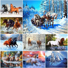 Pintura de diamantes 5D DIY, mosaico de imitación de Cruz de caballo, decoración del hogar, bordado de diamantes de imitación completo, regalos de animales 2024 - compra barato