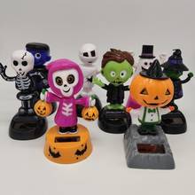 Solar Powered Dancing Halloween Swinging Animated Bobble Dancer Toy Car Decor Solar Creative Swinging Shaking Ornaments 2024 - купить недорого