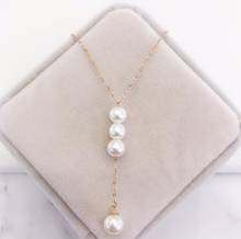 MADALENA SARARA AAA perla de agua dulce brillo blanco Natural 7-8mm collar de cadena de oro de 18k 2024 - compra barato