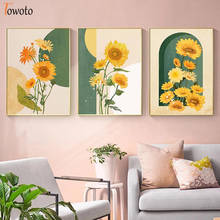 Scandinavian Sunflowers Home Canvas Poster Wall Art Nordic Plants Painting Pictures Home Decoration Pretty for Living Picture 2024 - buy cheap