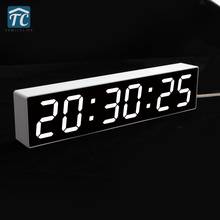 Digital Alarm Clock Lcd Large Screen Calendar Temperature Display Big Mirror Snooze Mute Night Light Electronic Desktop Clocks 2024 - buy cheap