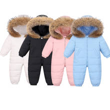 -30℃ Winter Kids Jacket Overalls For Boy Baby Natural Fur Parka Coat Outerwear Girl Down Ski Snowsuit Children's Jumpsuit 2024 - buy cheap