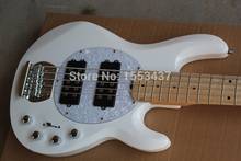 Wholesale  White Music Man 5 Strings Electric Bass guitar with initiative to pickups 9V battery guitar 1112 2024 - buy cheap