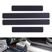 DWCX 4pcs Universal Black Carbon Fiber Style Door Sill Threshold Welcome Pedal Plate Scuff Cover Anti Scratch Protector Sticker 2024 - buy cheap