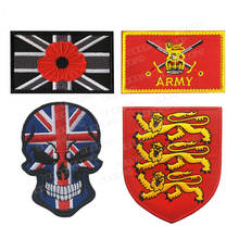 Emblemas bordados do exército reino unido, emblema militar, acessório militar, gancho e laço tático 2024 - compre barato